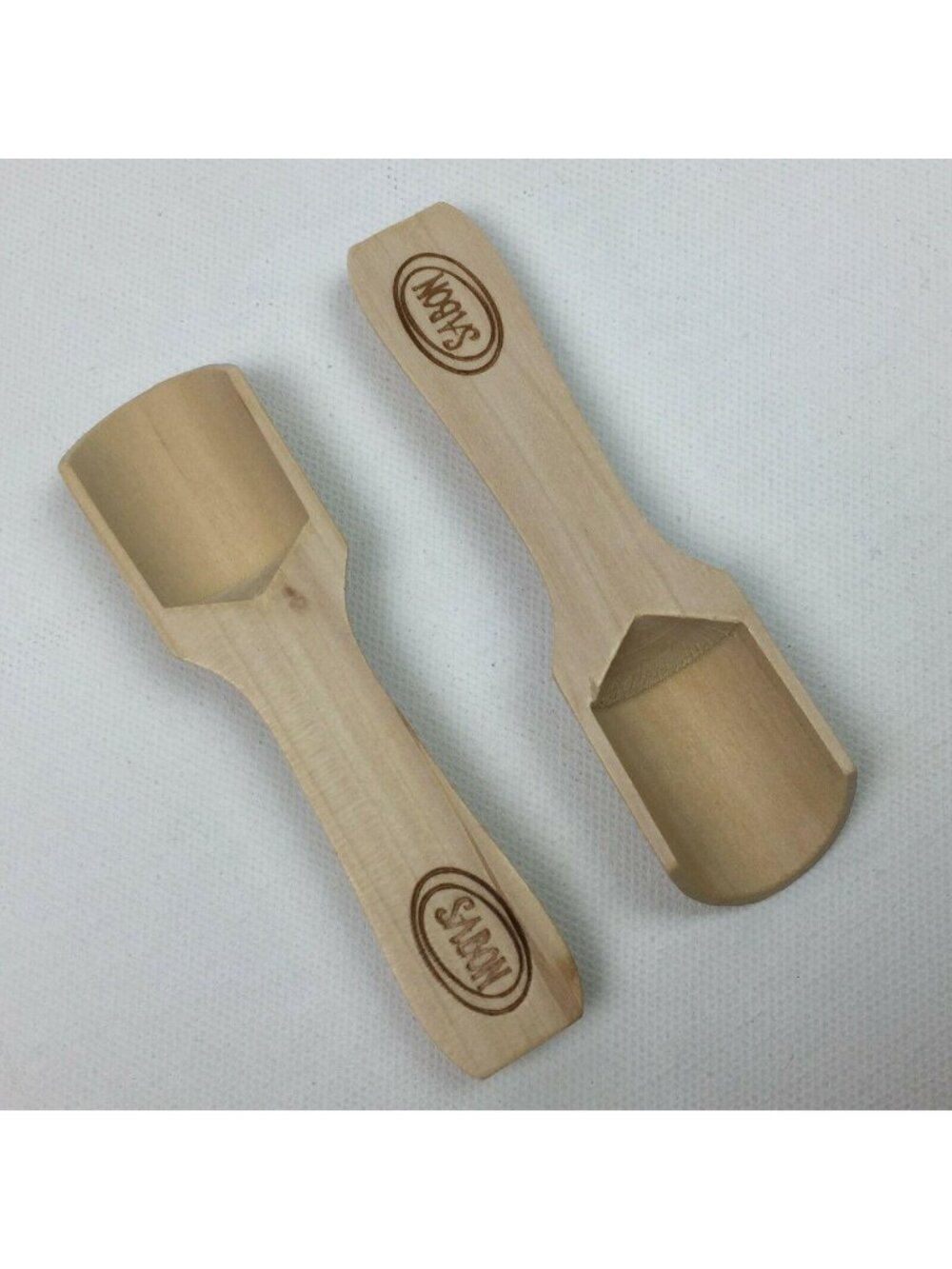 Sabon Wood Scoop Set 2 Wooden Spoon Scrub Bath Shower Skincare Beauty